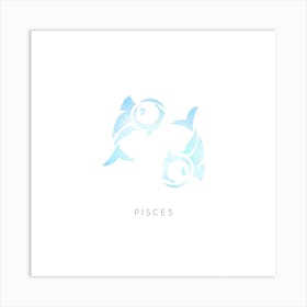 Pisces Zodiac Square Art Print