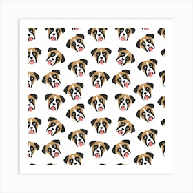 Boxer Dog Pattern Art Print