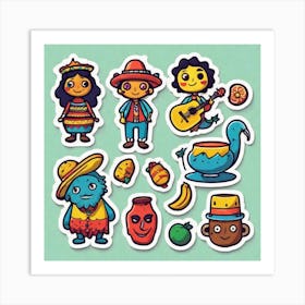 Mexican Stickers Art Print