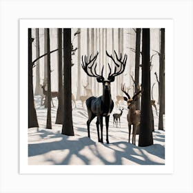 Deer In The Woods 21 Art Print