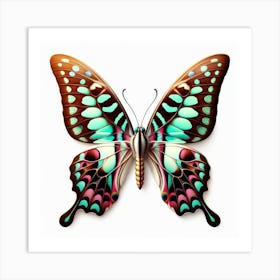 Butterfly of Graphium agamemnon Art Print