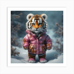 Tiger In The Snow Art Print