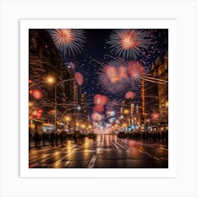 New Year'S Eve Fireworks Art Print