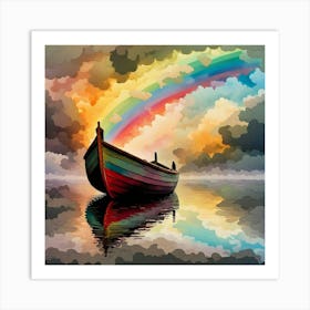 Rainbow Boat Art Print