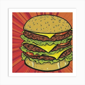 Triple Cheeseburger Art Print