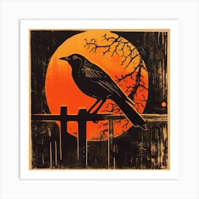 Retro Bird Lithograph Robin 5 Art Print