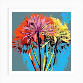 Andy Warhol Style Pop Art Flowers Agapanthus 3 Square Art Print