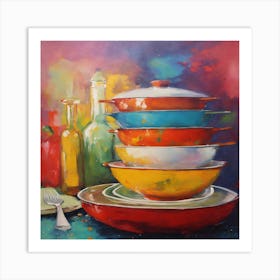 Stack Of Pots And Pans Art Print