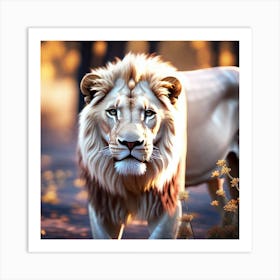 Lion In The Forest 52 Art Print