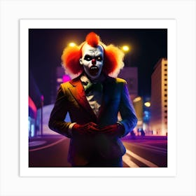 Clown In The City Art Print