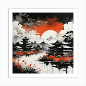 Asian Sunset Art Print