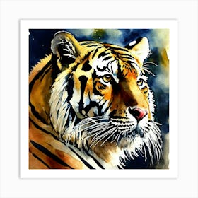 Pintura A Aquarela De Um Tigre (1) Art Print