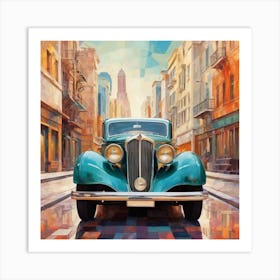 Old Car On The Street Art Print