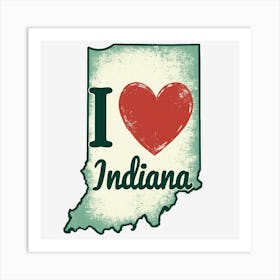 I Love Indiana Art Print