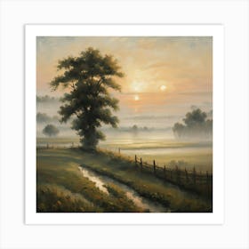 Sunrise In The Country Art Print