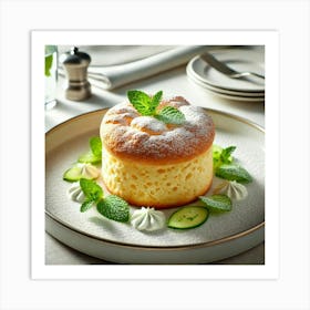 A Luxurious Plate Of Wind Swept Soufflé, A Delicat Art Print