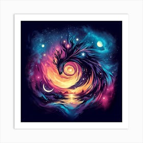 Psychedelic Dragon Art Print