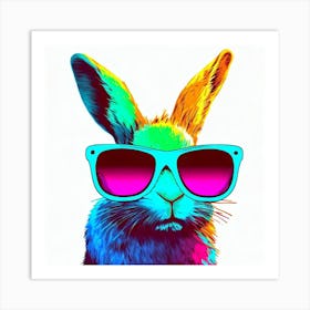 Groovy Rabbit In Sunglasses Art Print