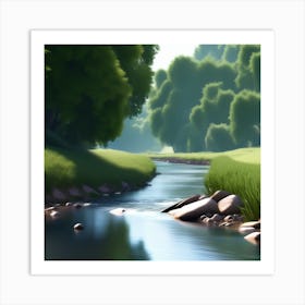 River In The Forest 12 Art Print