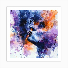 Kissing Art Print