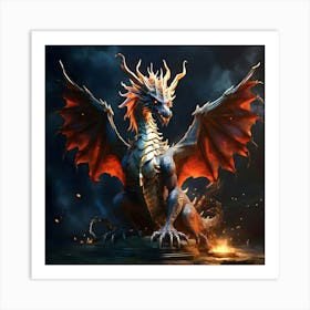 Dragon On Fire Art Print