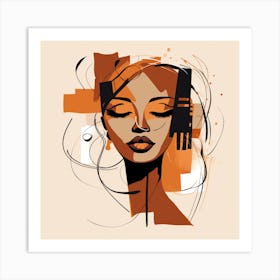 Abstract Woman'S Face Art Print