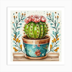 Cactus In A Pot 13 Art Print