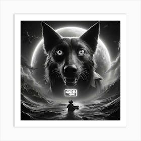 Wolf In The Moonlight Art Print