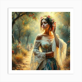 Girl In An Orchard56 Art Print