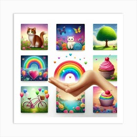 Rainbows And Butterflies Art Print