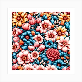 Seamless Floral Pattern Art Print