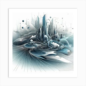 Future city scape Art Print