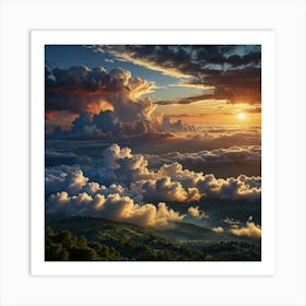 Sunrise Over Clouds 5 Art Print