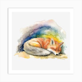 Fox Sleeping Art Print