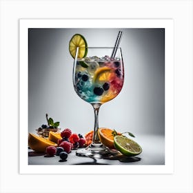 Colorful Gin In A Glass Art Print