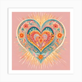 Mexican Dia de los Muertos Pastel Heart Corazon Art Print