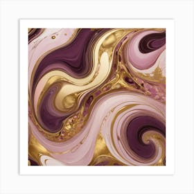 Purple And Gold Swirls Art Print