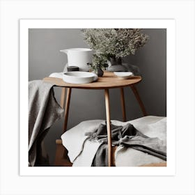 Wooden Side Table Art Print