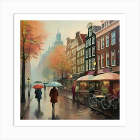 Amsterdam In The Rain 5 Art Print