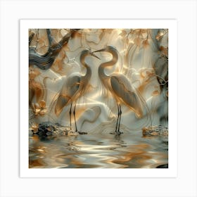 Egrets Art Print