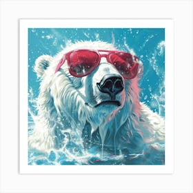 Polar Bear In Sunglasses 9 Art Print