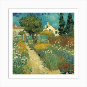 Garden in Bloom Arles, c.1888 Vincent van Gogh 2 Art Print