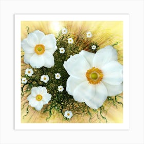 White Flowers Art Print