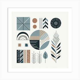 Scandinavian style, Four elements 3 Art Print