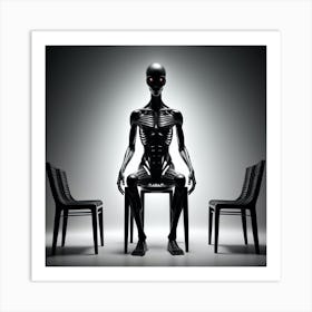 Alien Sitting On Chair 6 Art Print