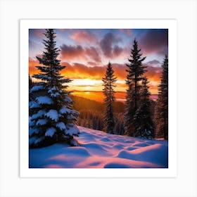 Sunset In The Mountains 77 Art Print