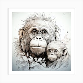 Chimpanzees 1 Art Print