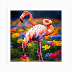 Flamingos 2 Art Print