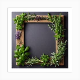 Frame Of Herbs 34 Art Print