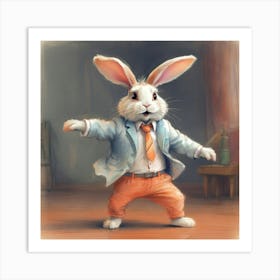 Rabbit In A Suit 4 Art Print